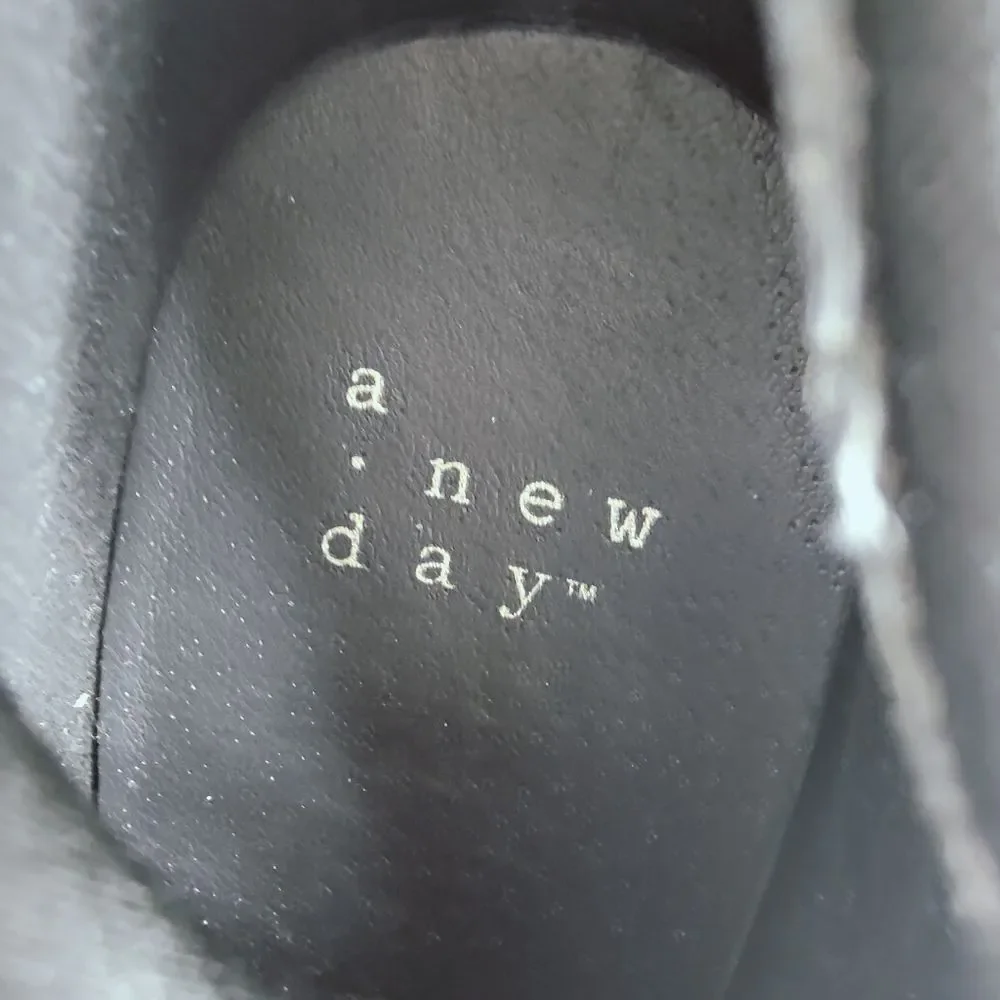 A New Day Black Microsuede Over The Knee Heeled Boots, Sz 7